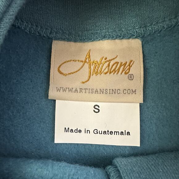 Artisan Vintage Y2k Sweatshirt Cardigan Size S Blue Birds Floral Buttons Grandma - Picture 6 of 12